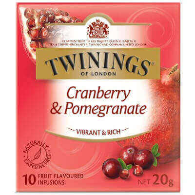 Twinings Cranberry & Pomegranate, Box of 10 Enveloped Tea Bags