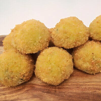 Spinach and feta arancini balls
