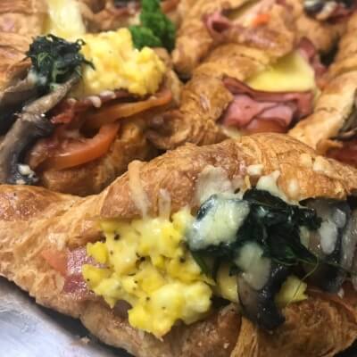 Filled buttery croissants