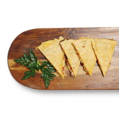 Champagne Ham, Cheddar, and Char-Grilled Capsicum Quesadilla Wedge