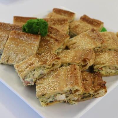 Chicken bacon strudel