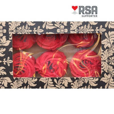 Poppy themed melting moment biscuits - Box of 6